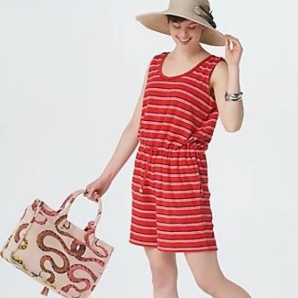 Denim & Co. Beach Knit Terry Sleeveless Romper with Tie - Picture 1 of 3